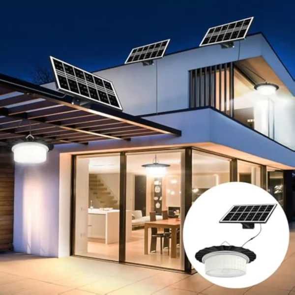 Solar Shed Light, 2025 Upgraded Pendant Light with Moving Sensor for Summer，244 LED 360° Waterproof Floodlight with Remote Cont - Image 5