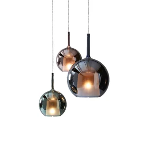 Italian Gradient Glass Bubble Pendant Lights LED Chandeliers for Living Dining Room Island Staircase Bedside Home Decor Lighting