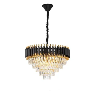 Luxury Pendant Lights Crystal Aluminum Chandelier E12 Lamp Holder Indoor Lighting for Home Dining Room Kitchen Coffee Shop Decor